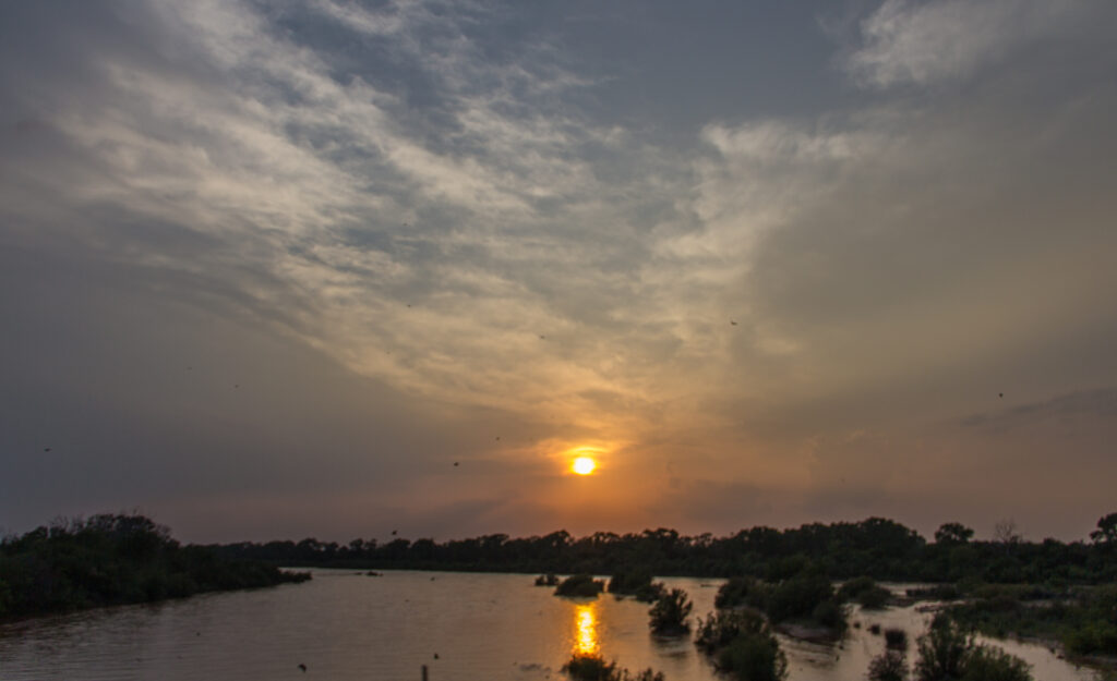 Sunset as we cross the Cimmaron River