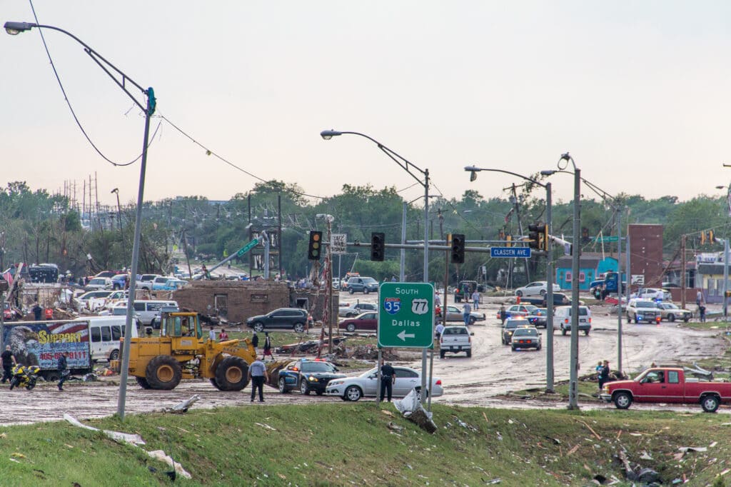 Damage along 4th street. Moore, OK EF-5 Tornado Aftermath