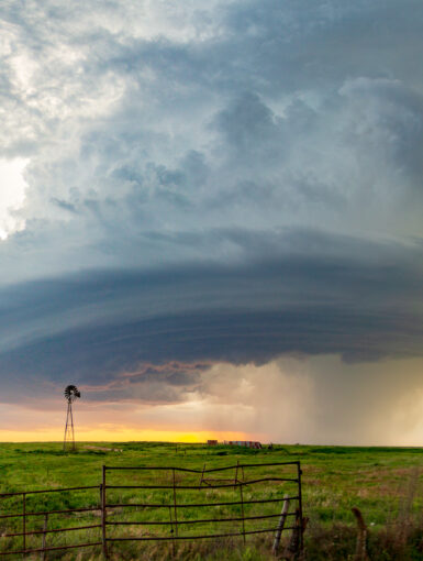 Sculpted supercell in Hodgeman County, Kansas on June 3, 2015. This storm had beautiful banding along its meso.