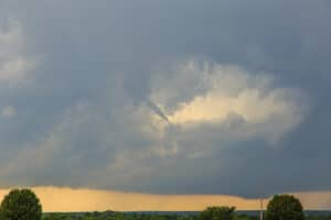 A small funnel appeared as storms were still first getting organized. I knew the day was likely to be good