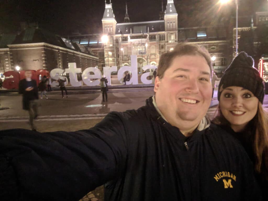 In front of the Iamsterdam Sign