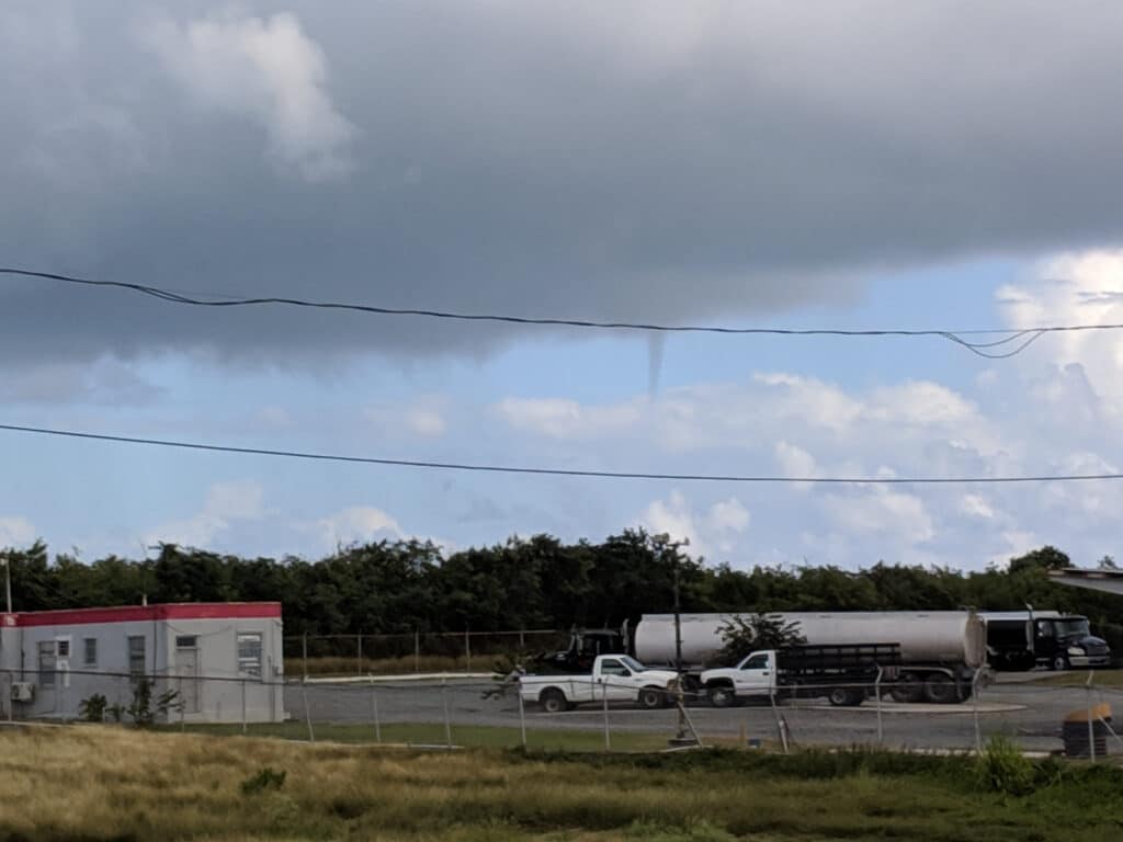 A waterspout in Saint Crox, USVI