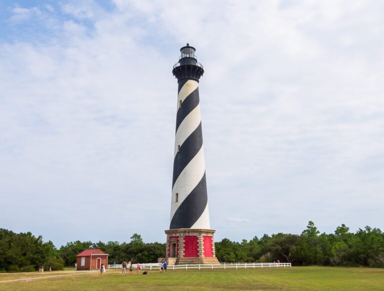 Lighthouse on Cape Hatteras in Cape Hatteras National Seashore in the Outer Banks of North Carolina