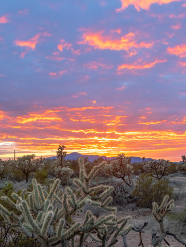 Sunset in Arizona during a cloudy day