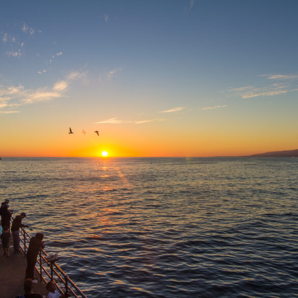 Sunset into the pacific ocean