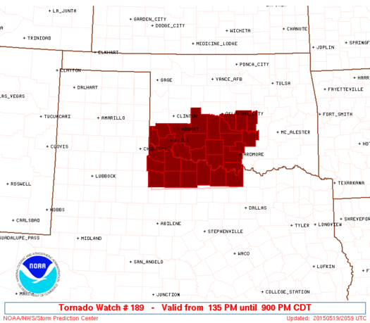 Tornado Watch 189 of 2015